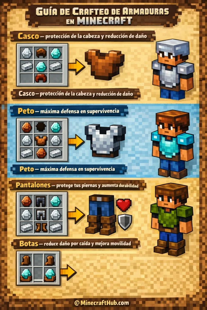 Cómo fabricar armadura en Minecraft