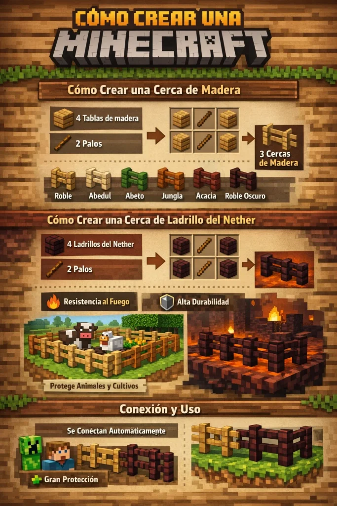 Cómo Crear una Cerca en Minecraft